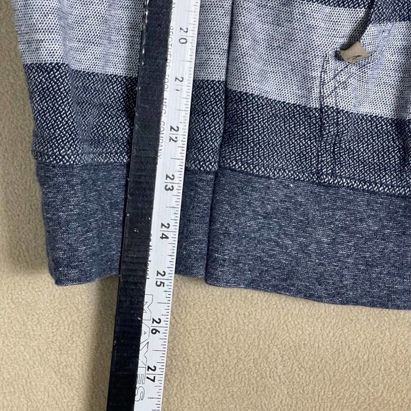 RIP CURL Long Sleeve Hoodie Sweatshirt Mens M Blue Striped‎ Pouch Pocket Relaxed - Picture 6 of 11